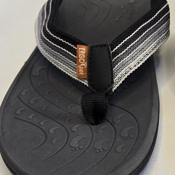 ERGOfoot Orthotic Flip Flops High Arch Support  Black Ombre Unisex Sz 42 - Picture 8 of 10